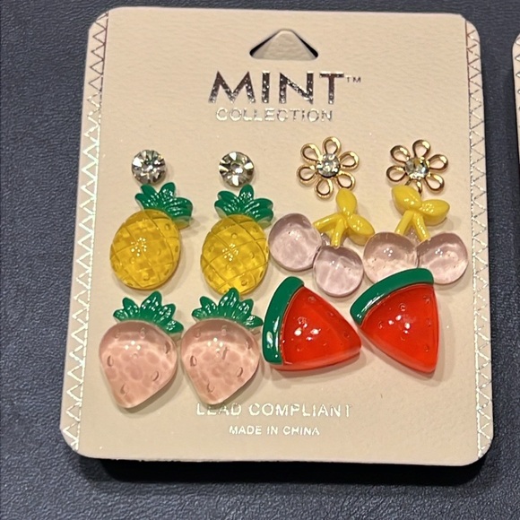 Fruit and Vegetable Earrings NWT - Picture 2 of 5